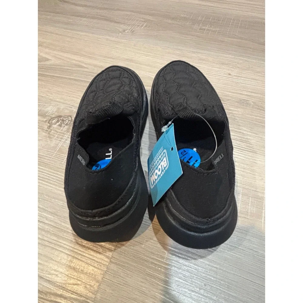 Merrell Hut Moc 2 Kids Black Quilted Slip On Shoes Size 11.5 MK267073